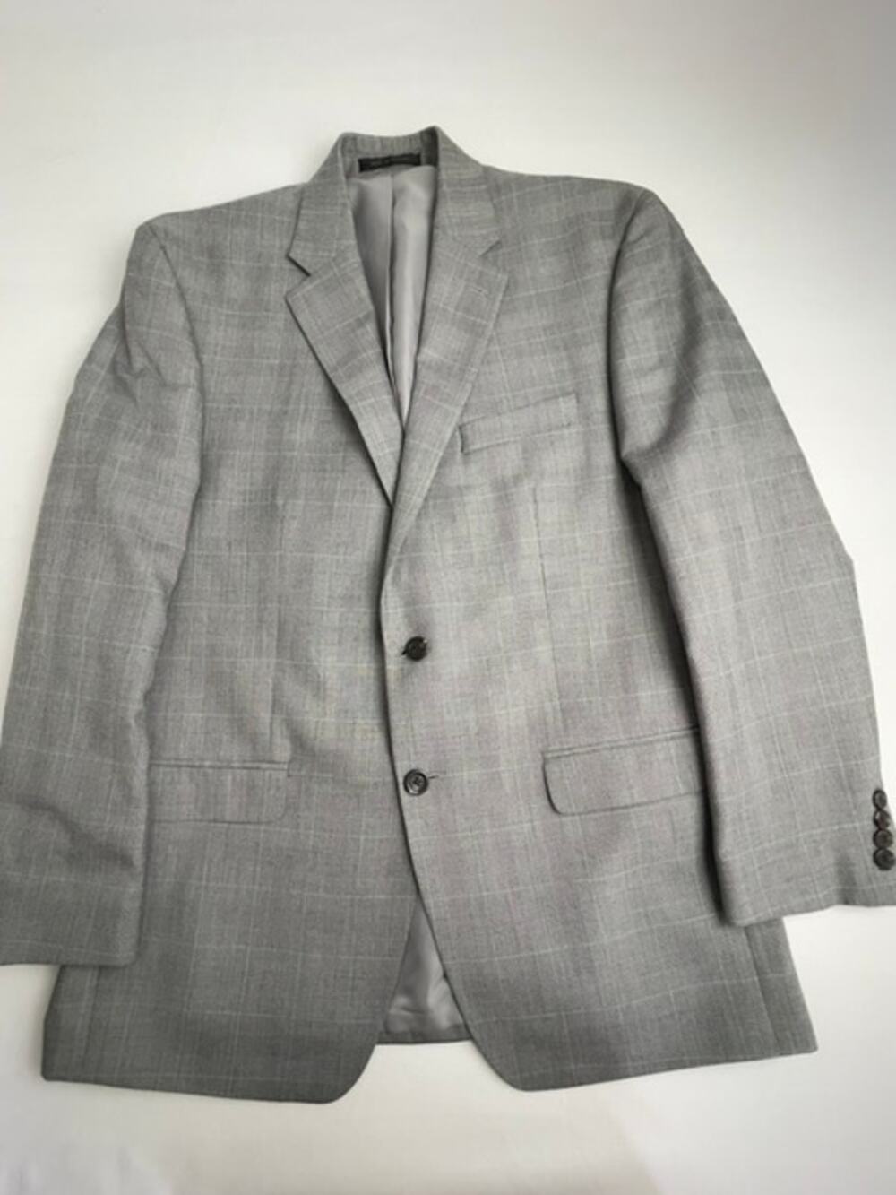 Chaps Mens 42R Gray Glen Plaid Blazer Sport Coat Two Button Classic Fit